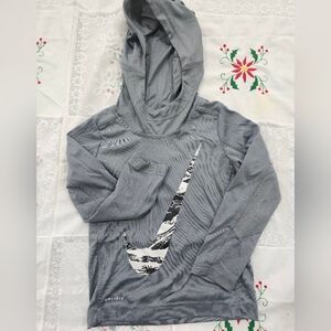Nike Kids lightweight long sleeve hoodie Dri Fit Size 3-4 Years Gray